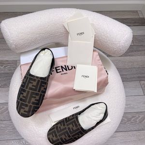 Fendi logo slippers